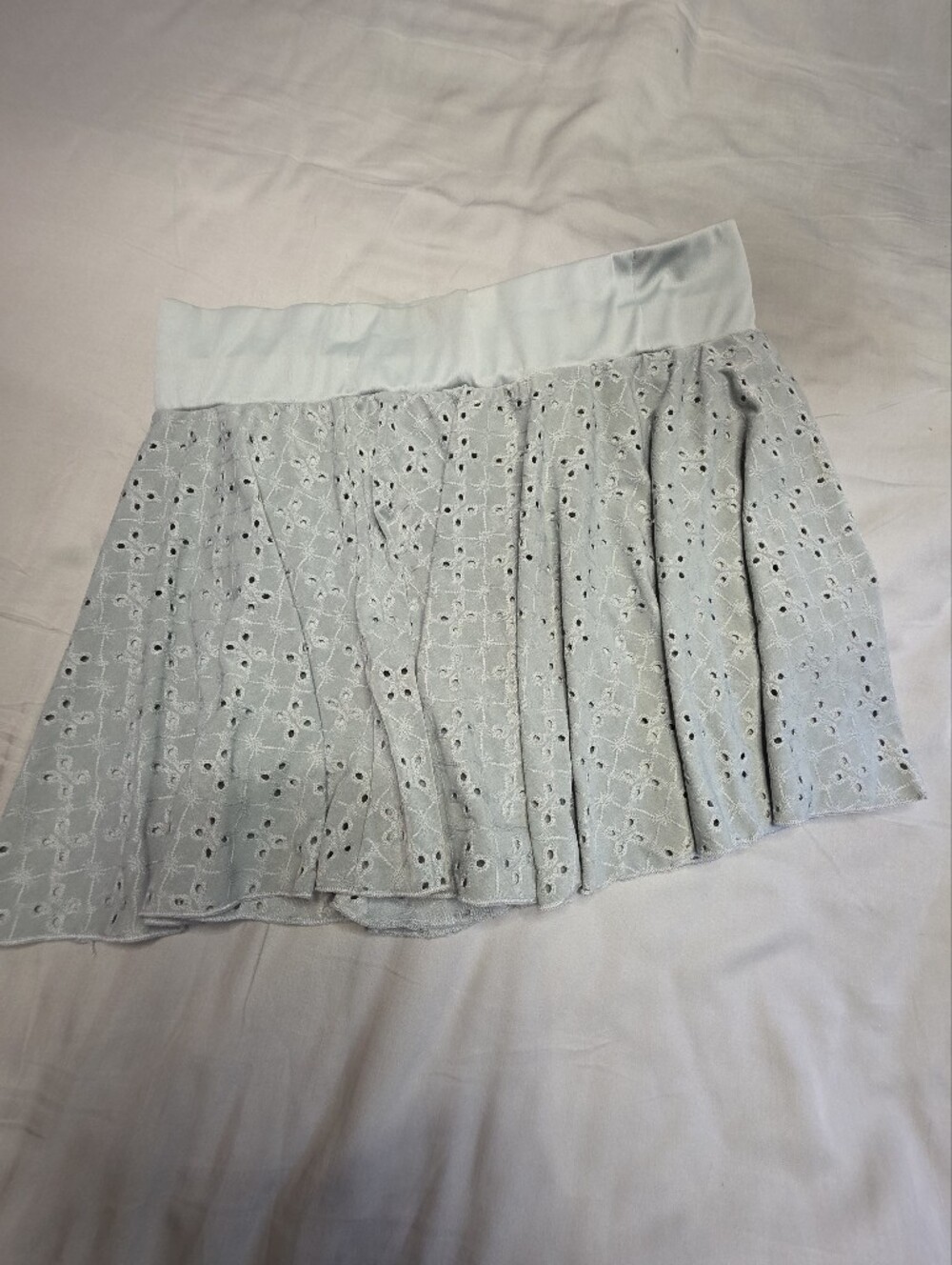 SHEIN Light Mint Eyelet Skort